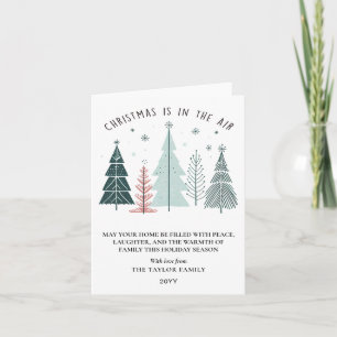 Cartes Pour Fêtes Annuelles Noël est dans l'Air Moderne Bohème Simple