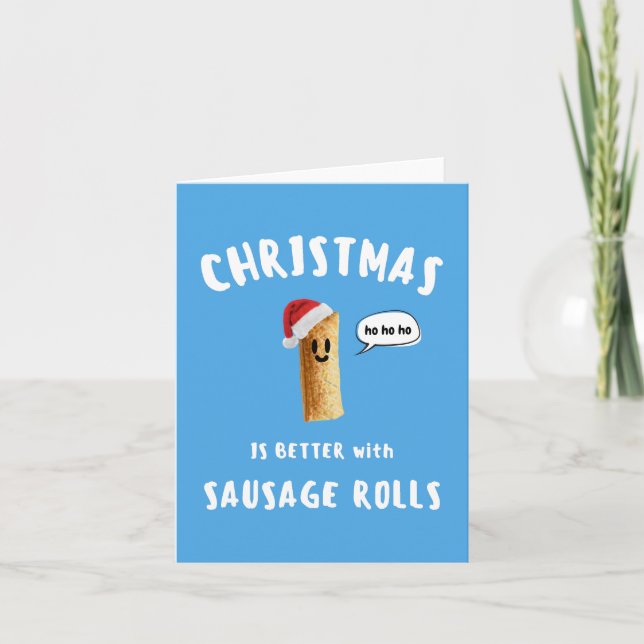 CARTES POUR FÊTES ANNUELLES NOËL EST MEILLEUR AVEC LES ROLLES SAUSAGE (Devant)