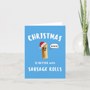 CARTES POUR FÊTES ANNUELLES NOËL EST MEILLEUR AVEC LES ROLLES SAUSAGE