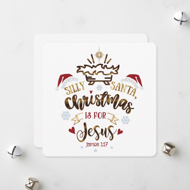 Cartes Pour Fêtes Annuelles NOËL EST POUR JÉSUS Christian Kid (Devant/Arrière en situation)