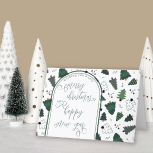 Cartes Pour Fêtes Annuelles Noël et Noël Calligraphie Arbres verts