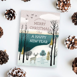 Cartes Pour Fêtes Annuelles Noël et Nouvel An des bois   Forêt d'hiver