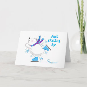 CARTES POUR FÊTES ANNUELLES NOËL ET VOEUX DE NOUVELLE ANNÉE - PATINOIRE !