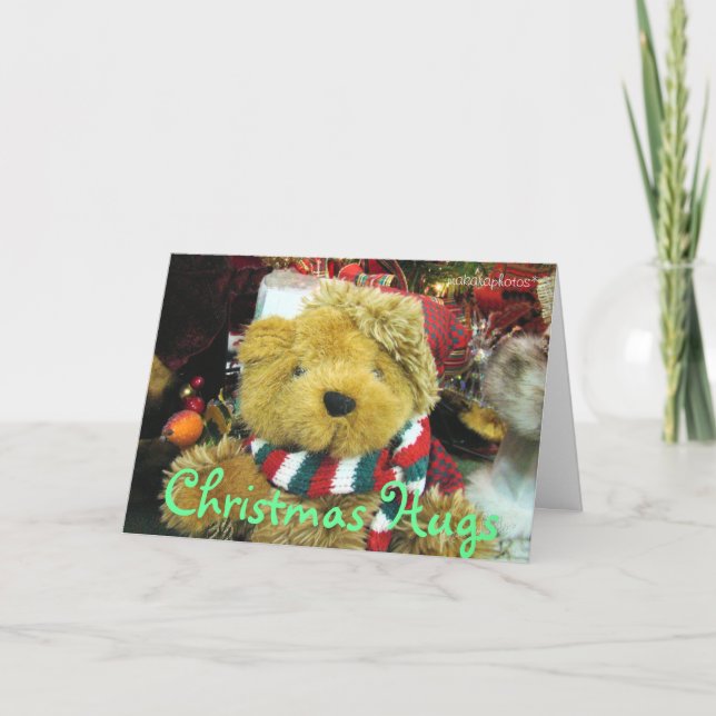 Cartes Pour Fêtes Annuelles Noël Étreinte-ajoutent une image-personnaliser (Devant)