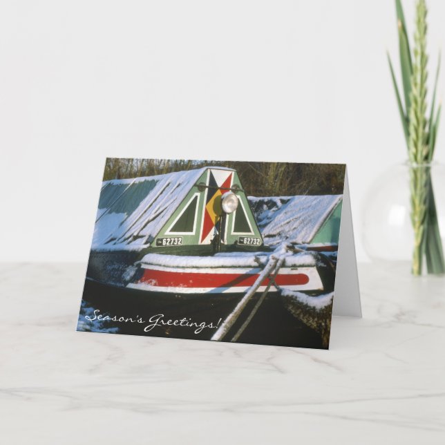 Cartes Pour Fêtes Annuelles Noël étroit de bateaux (Devant)