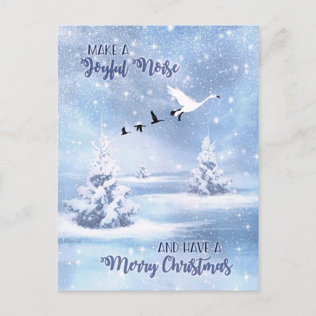 Cartes Pour Fêtes Annuelles Noël Faire un bruit joyeux Oies des neiges (Devant)