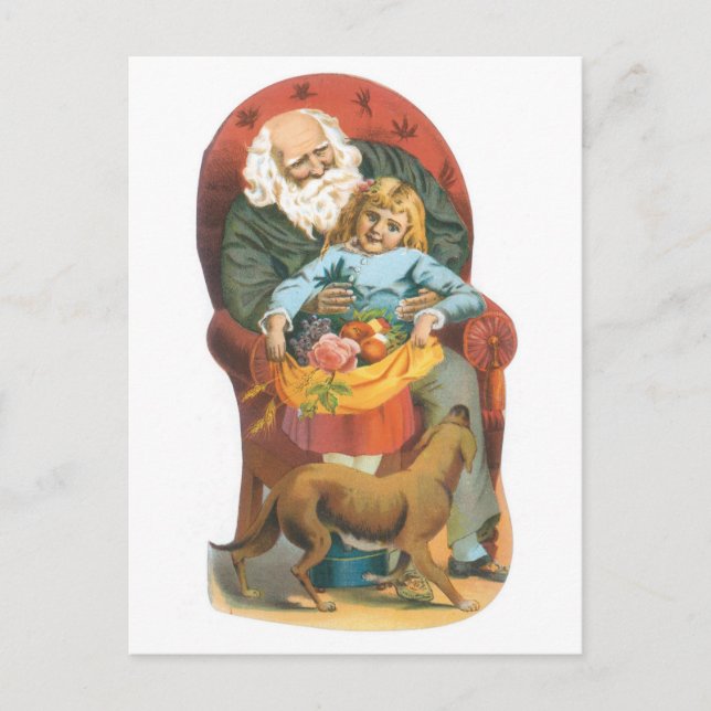 Cartes Pour Fêtes Annuelles Noël familial à l'ancienne (Devant)