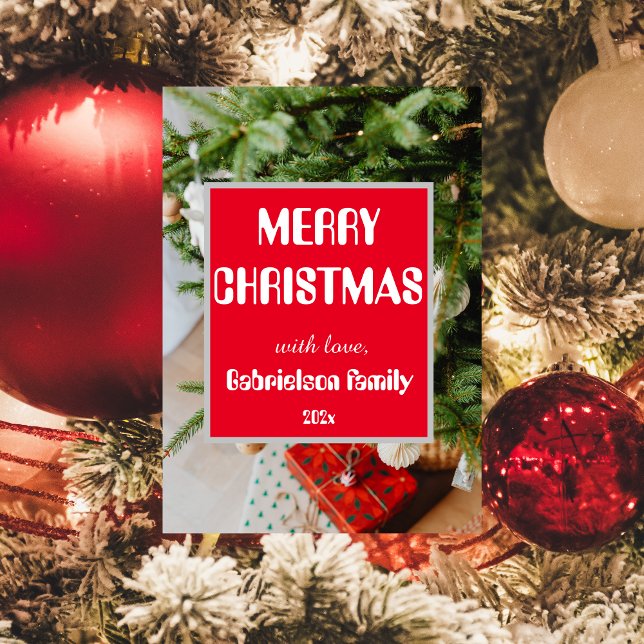 Cartes Pour Fêtes Annuelles Noël familial simple et élégant personnalisé (Créateur téléchargé)