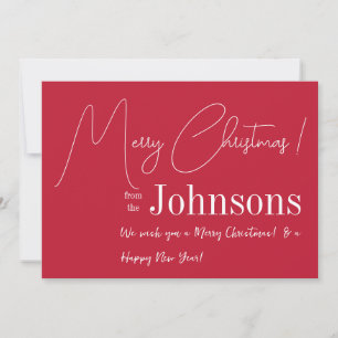 Cartes Pour Fêtes Annuelles Noël Famille Rouge moderne