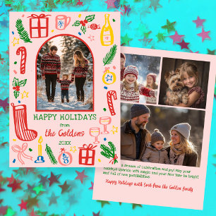 Cartes Pour Fêtes Annuelles Noël Fantaisiste  Arche personnalisée mignonne 4 P