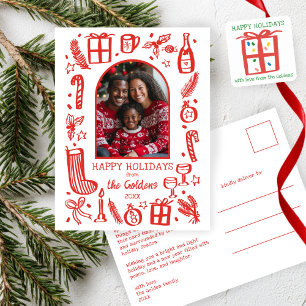 Cartes Pour Fêtes Annuelles Noël Fantaisiste Photo personnalisée sous l'arche