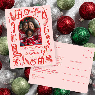 Cartes Pour Fêtes Annuelles Noël Fantaisiste  Photo personnalisée sous une arc