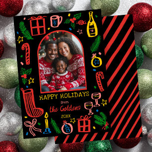 Cartes Pour Fêtes Annuelles Noël Fantaisiste Photo personnalisée sous une arc