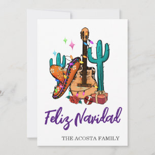 Cartes Pour Fêtes Annuelles Noël Feliz Navidad Cactus Chapeau Melon