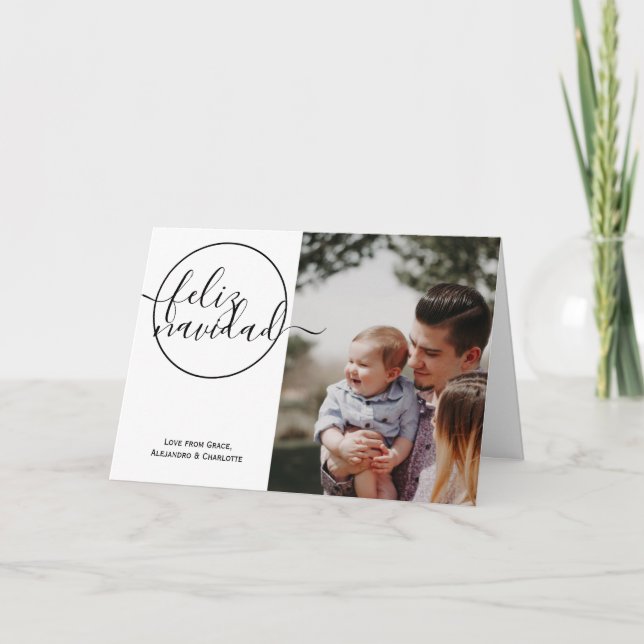 Cartes Pour Fêtes Annuelles Noël Feliz Navidad Typographie (Devant)