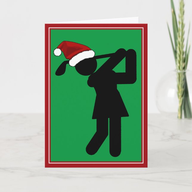 Cartes Pour Fêtes Annuelles Noel Femme Golfeur - Symbole de golf (Devant)