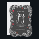 Cartes Pour Fêtes Annuelles Noël Fête Joie Chalkboard Pine Branch<br><div class="desc">Holiday Joy Bonnes Fêtes des cartes à plat tendance et économiques idéales pour un usage professionnel ou personnel. Branches de pin saisonnières classiques avec typographie décontractée de type tableau noir. Une expression lumineuse et joyeuse de l'acclamation de vacances — Facile d'ajouter votre nom d'entreprise ou d'entreprise, votre famille, ou votre...</div>