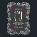 Cartes Pour Fêtes Annuelles Noël Fête Joie Chalkboard Pine Branch<br><div class="desc">Holiday Joy Bonnes Fêtes des cartes à plat tendance et économiques idéales pour un usage professionnel ou personnel. Branches de pin saisonnières classiques avec typographie décontractée de type tableau noir. Une expression lumineuse et joyeuse de l'acclamation de vacances — Facile d'ajouter votre nom d'entreprise ou d'entreprise, votre famille, ou votre...</div>