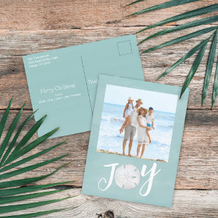 Cartes Pour Fêtes Annuelles Noël Fête Joie Photo Simple Plage Budget
