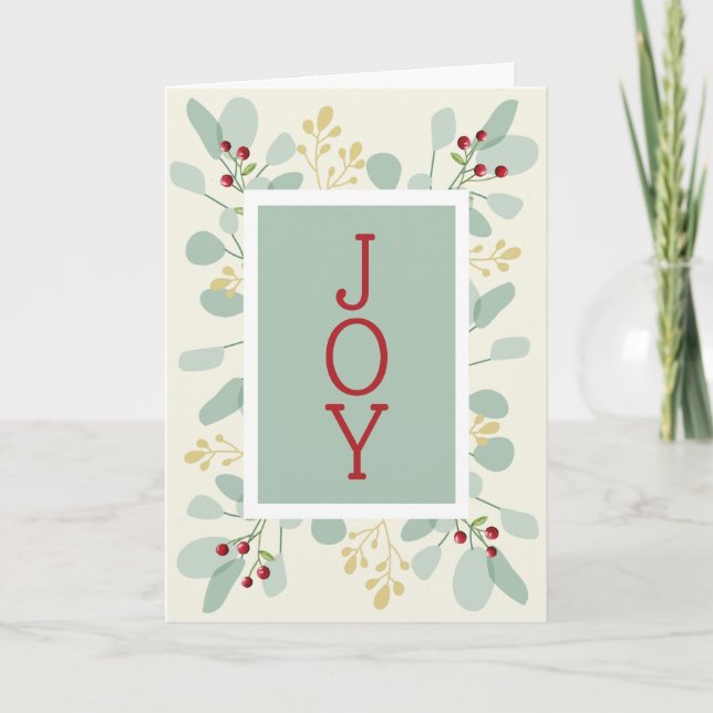 Cartes Pour Fêtes Annuelles Noël feuilles et baies (Devant)