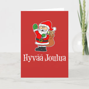 Cartes Pour Fêtes Annuelles Noël finlandais Père Noël de Hyvaa Joulua Joyeux