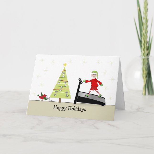 Cartes Pour Fêtes Annuelles Noël Fitness Greeting Carte-Joyeux vacances (Devant)