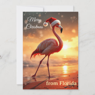 Cartes Pour Fêtes Annuelles Noël flamant rose