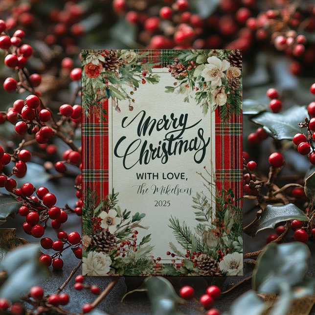 Cartes Pour Fêtes Annuelles Noël Fleurs Classiques d'Hiver (Créateur téléchargé)