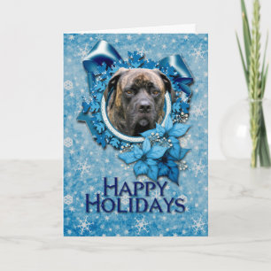 Cartes Pour Fêtes Annuelles Noël - flocon de neige bleu - mastiff - cyclone