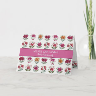 Cartes Pour Fêtes Annuelles Noël Floral Folk