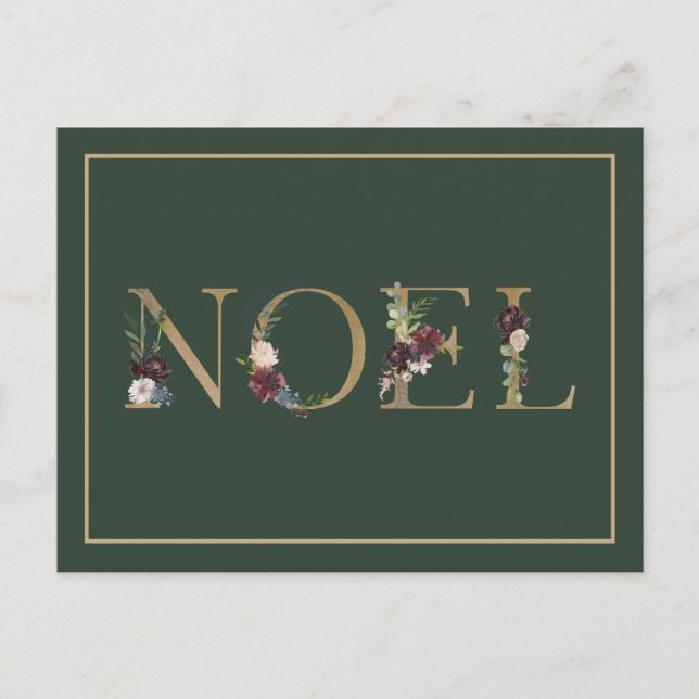 Cartes Pour Fêtes Annuelles Noel Floral Texte de voeux (Devant)