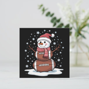Cartes Pour Fêtes Annuelles Noël Football Américain Bonhomme de Neige Xmas Spo