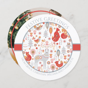 Cartes Pour Fêtes Annuelles Noël Forêt nordique scandinave personnalisée