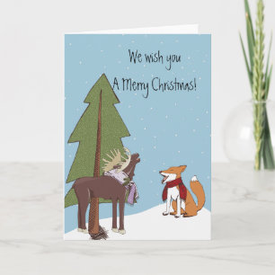 Cartes Pour Fêtes Annuelles Noël Fox et Moose