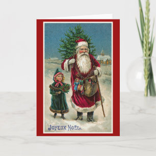 Cartes Pour Fêtes Annuelles Noël français vintage de "Joyeux Noel"