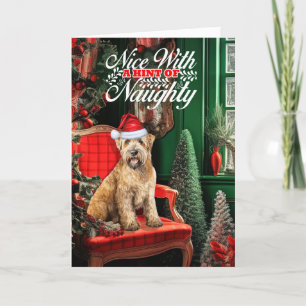 Cartes Pour Fêtes Annuelles Noël Frouillé Terrier Chien Naughty ou Nice