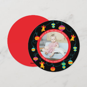Cartes Pour Fêtes Annuelles Noël Fun Personnalisé Fun Modern Wreath Photo