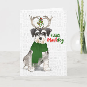 Cartes Pour Fêtes Annuelles Noël Funny Miniature Schnauzer Fleas NaviDOG