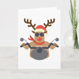 Cartes Pour Fêtes Annuelles Noël Funny Rudolf Moto