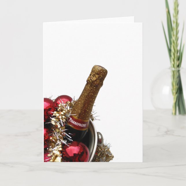 Cartes Pour Fêtes Annuelles noël glacière champagne (Devant)