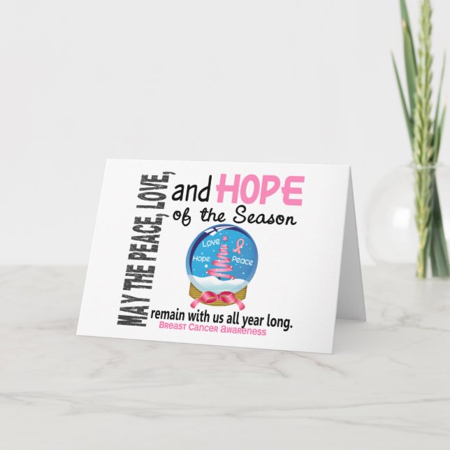 Cartes Pour Fêtes Annuelles Noël Globe des neiges 1 Cancer du sein (Devant)