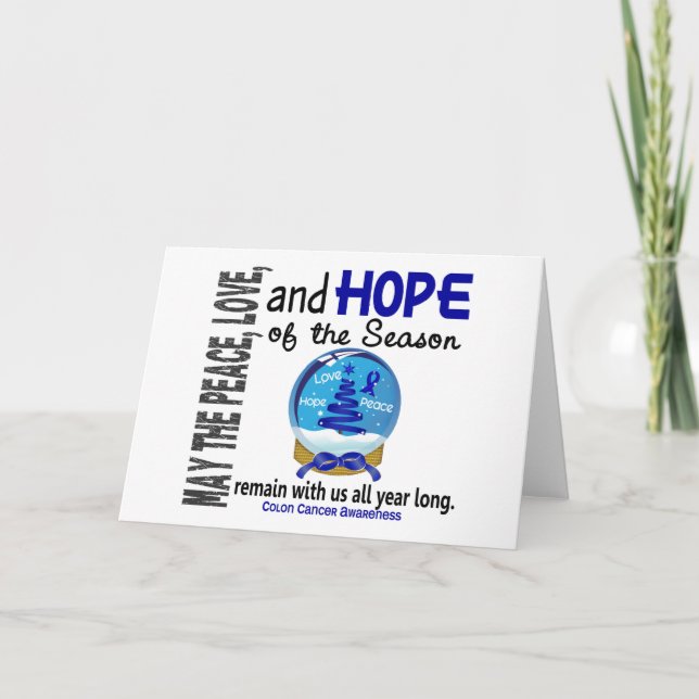 Cartes Pour Fêtes Annuelles Noël Globe des neiges 1 Colon Cancer (Devant)