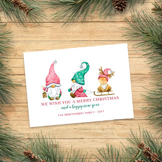 Cartes Pour Fêtes Annuelles Noël Gnome mignon