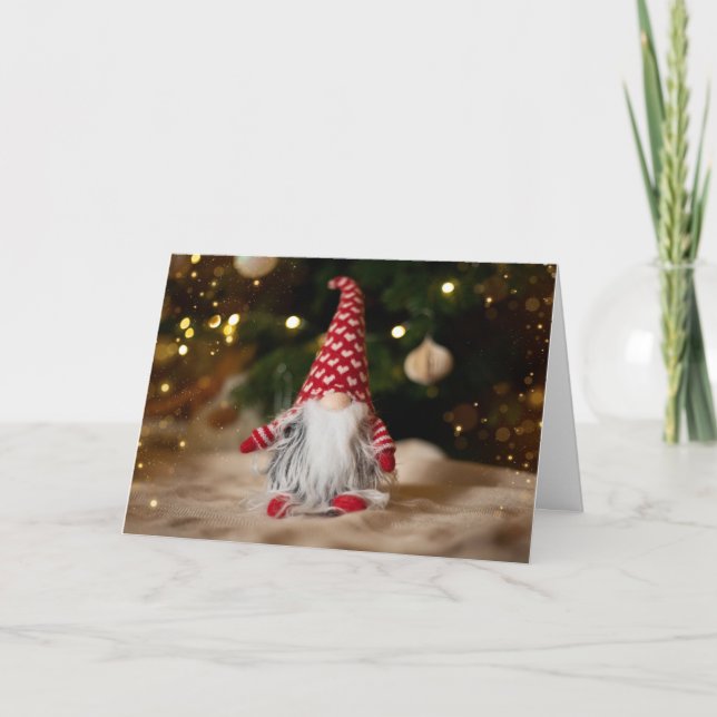 Cartes Pour Fêtes Annuelles Noël Gnome mignon (Devant)