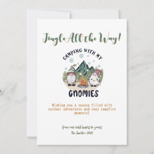 Cartes Pour Fêtes Annuelles Noël Gnomes Camp Mountains Outdoor Adventure