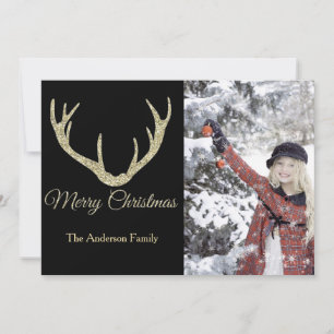 Cartes Pour Fêtes Annuelles Noel Gold Antler