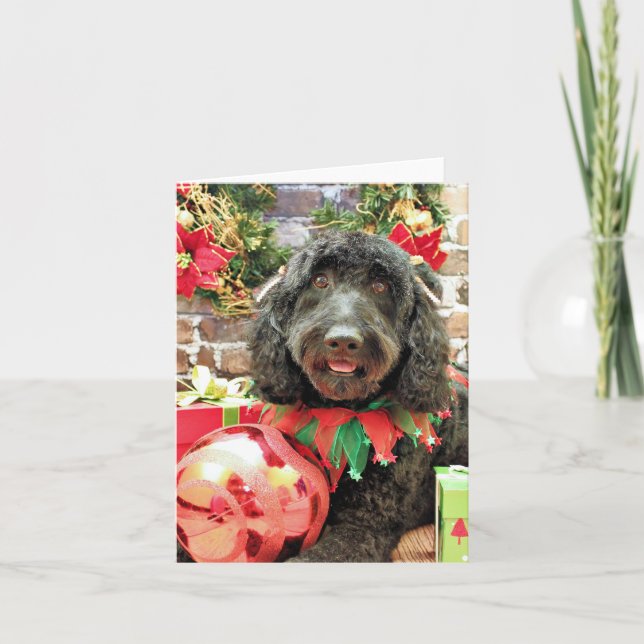Cartes Pour Fêtes Annuelles Noël - Golden Doodle - Perle Jam (Devant)