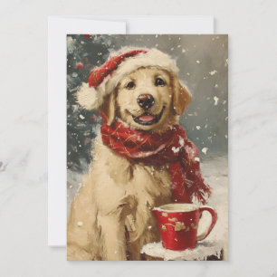 Cartes Pour Fêtes Annuelles Noël Golden Retriever
