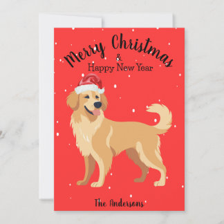 Cartes Pour Fêtes Annuelles Noël Golden Retriever
