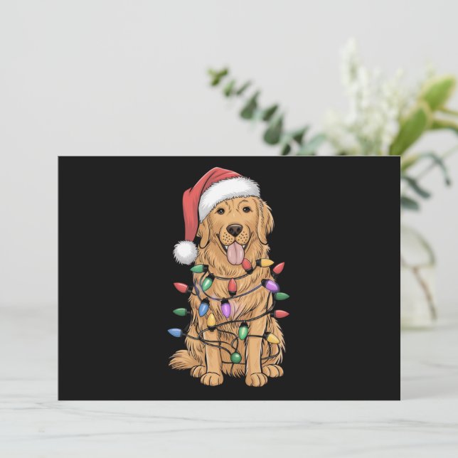 Cartes Pour Fêtes Annuelles Noël Golden Retriever Amoureux des chiens Cadeau M (Debout devant)